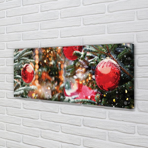 Tablouri canvas baubles pomul de Crăciun de zăpadă
