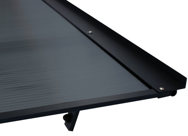 Copertină BODO PRO cu jgheab 120x90 cm din policarbonat – Negru/Antracit
