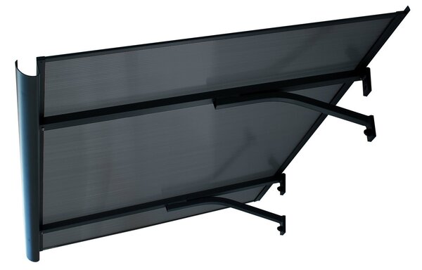 Copertină BODO PRO cu jgheab 120x90 cm din policarbonat – Negru/Antracit