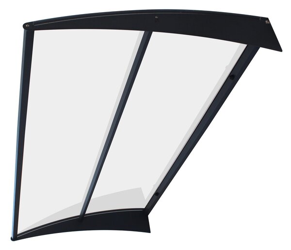 Copertină COR PRO 140x80 cm din aluminiu și plexiglas – Negru/Transparent
