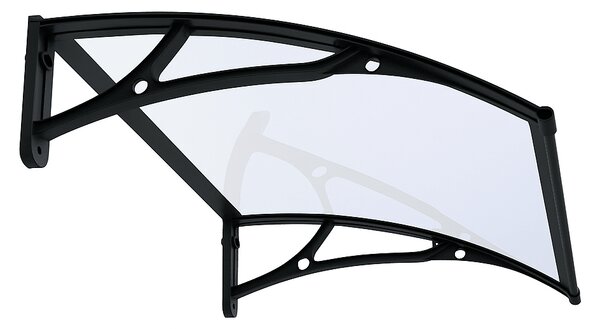 Copertină PRO 150x100 cm din aluminiu și plexiglas – Negru/Transparent