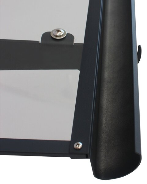 Copertină NEO PRO cu jgheab 120x100 cm din plexiglas – Negru/Transparent