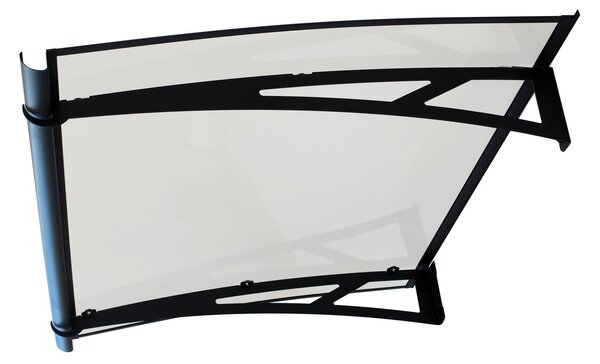 Copertină NEO PRO cu jgheab 120x100 cm din plexiglas – Negru/Transparent