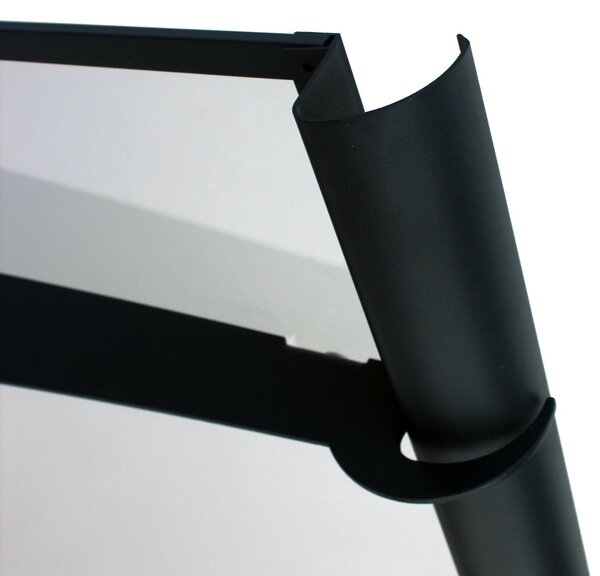 Copertină NEO PRO cu jgheab 120x100 cm din plexiglas – Negru/Transparent
