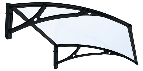 Copertină PRO 150x100 cm din aluminiu și plexiglas – Negru/Transparent