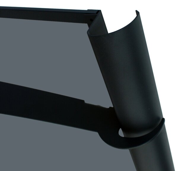 Copertină NEO PRO cu jgheab 120x100 cm din plexiglas – Negru/Antracit