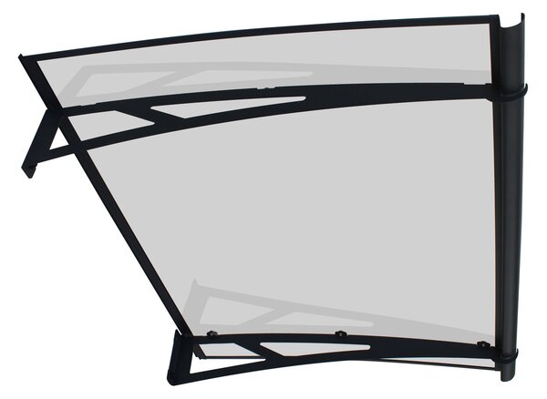 Copertină NEO PRO cu jgheab 120x100 cm din plexiglas – Negru/Transparent