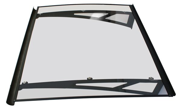 Copertină NEO PRO cu jgheab 120x100 cm din plexiglas – Negru/Transparent