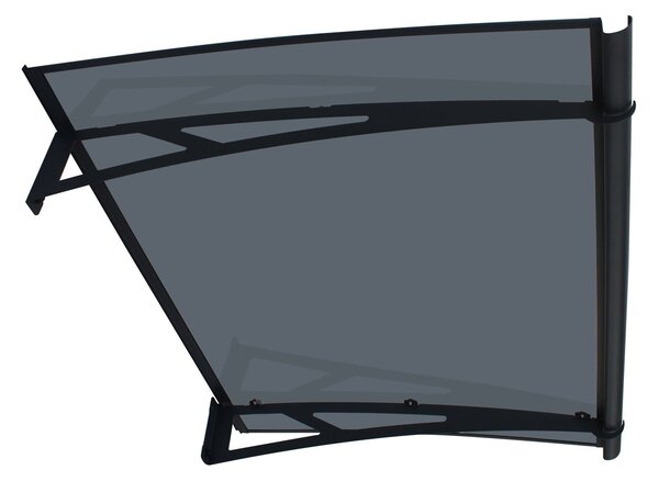 Copertină NEO PRO cu jgheab 120x100 cm din plexiglas – Negru/Antracit