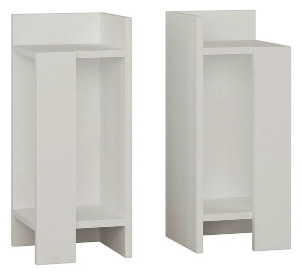 Set 2 noptiere Elos, alb, PAL melaminat, 25x27x60 cm