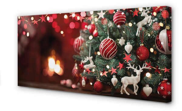 Tablouri canvas baubles pomul de Crăciun