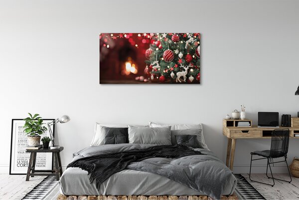 Tablouri canvas baubles pomul de Crăciun