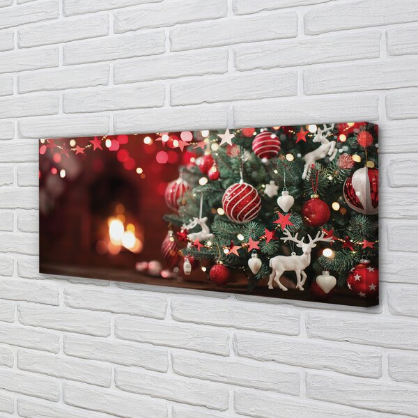 Tablouri canvas baubles pomul de Crăciun