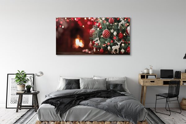 Tablouri canvas baubles pomul de Crăciun