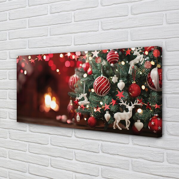 Tablouri canvas baubles pomul de Crăciun