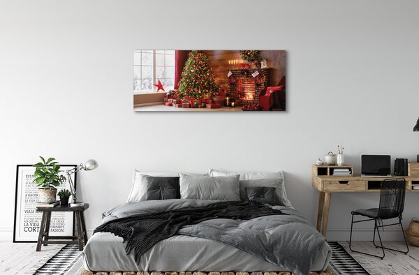 Tablouri canvas Pom de Crăciun decor Cadouri șemineu
