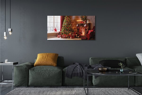 Tablouri canvas Pom de Crăciun decor Cadouri șemineu