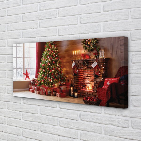 Tablouri canvas Pom de Crăciun decor Cadouri șemineu