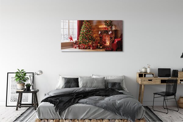 Tablouri canvas Pom de Crăciun decor Cadouri șemineu