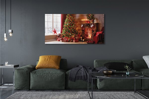Tablouri canvas Pom de Crăciun decor Cadouri șemineu