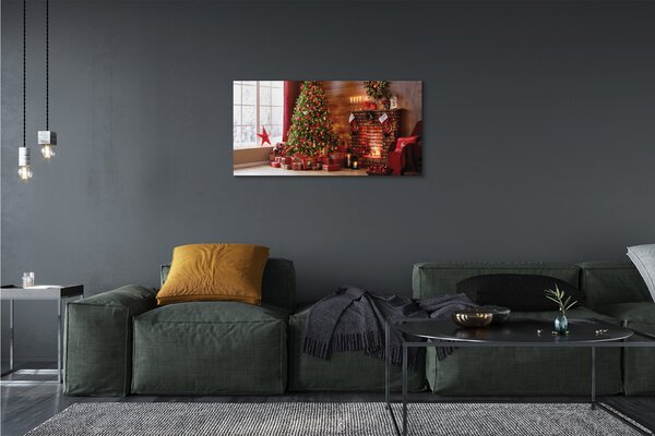 Tablouri canvas Pom de Crăciun decor Cadouri șemineu