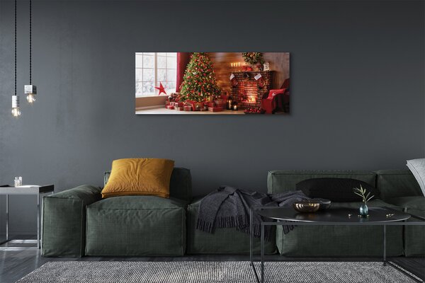 Tablouri canvas Pom de Crăciun decor Cadouri șemineu