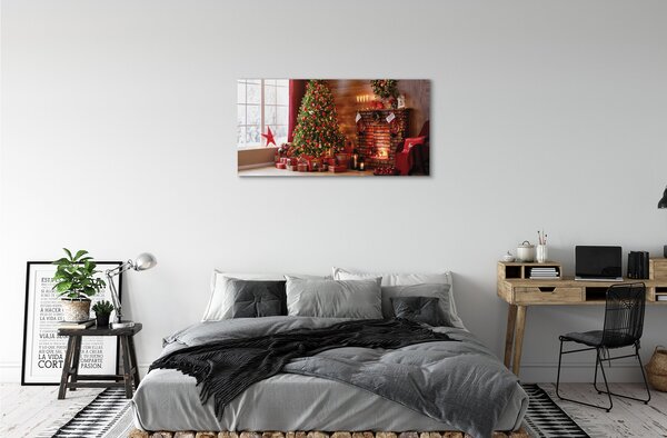 Tablouri canvas Pom de Crăciun decor Cadouri șemineu