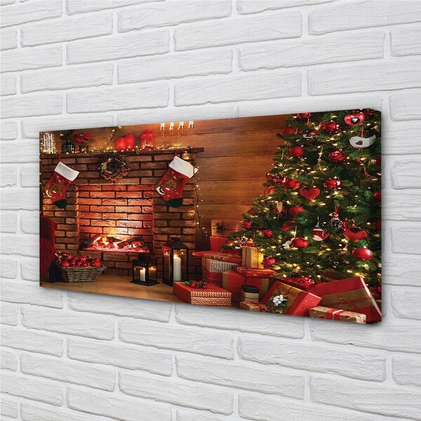 Tablouri canvas Pom de Crăciun decor Cadouri șemineu