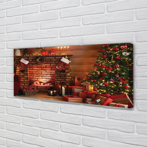 Tablouri canvas Pom de Crăciun decor Cadouri șemineu