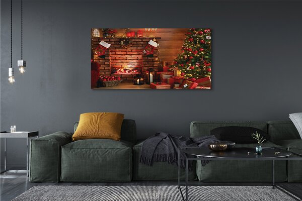 Tablouri canvas Pom de Crăciun decor Cadouri șemineu