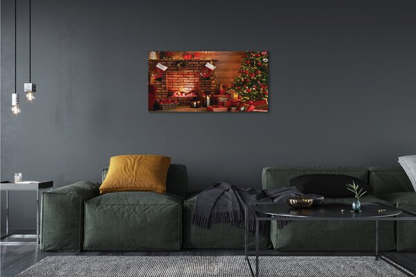Tablouri canvas Pom de Crăciun decor Cadouri șemineu