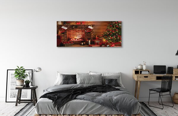 Tablouri canvas Pom de Crăciun decor Cadouri șemineu