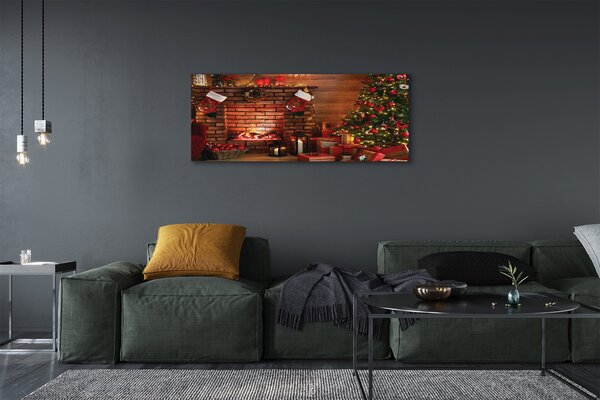 Tablouri canvas Pom de Crăciun decor Cadouri șemineu