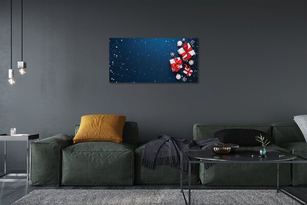 Tablouri canvas Cadouri baubles zăpadă