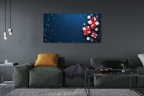 Tablouri canvas Cadouri baubles zăpadă