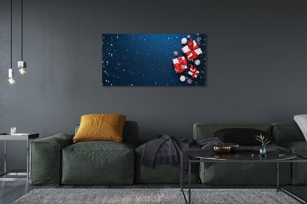 Tablouri canvas Cadouri baubles zăpadă