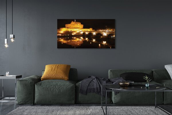 Tablouri canvas Roma River poduri noapte