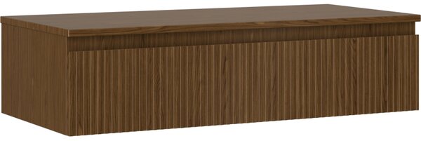 Mexen Rivel, mobilier de baie 100 cm cu blat, 1 sertar, canelat, nuc, 91A20-10023-1-BFC86