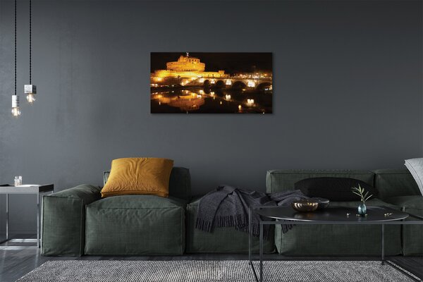 Tablouri canvas Roma River poduri noapte