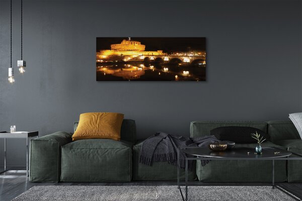 Tablouri canvas Roma River poduri noapte