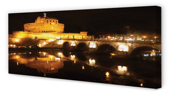 Tablouri canvas Roma River poduri noapte
