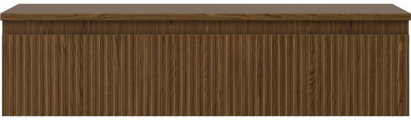 Mexen Rivel, mobilier de baie 100 cm cu blat, 1 sertar, canelat, nuc, 91A20-10023-1-BFC86