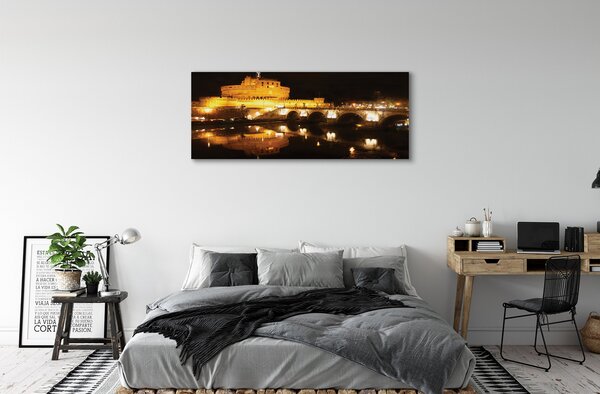 Tablouri canvas Roma River poduri noapte