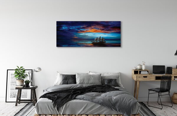 Tablouri canvas Nori navă de mare seara