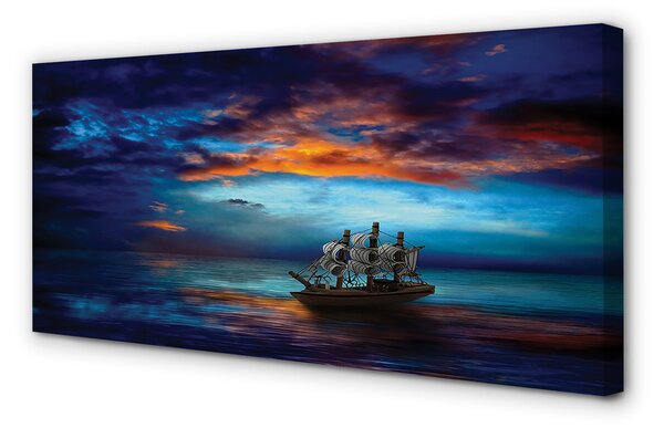 Tablouri canvas Nori navă de mare seara
