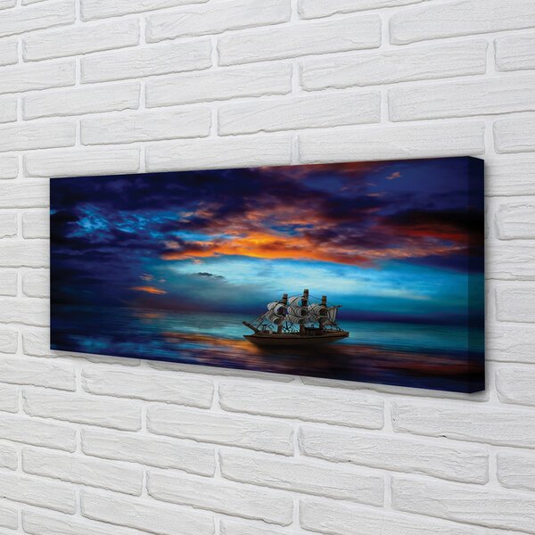 Tablouri canvas Nori navă de mare seara