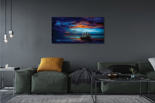 Tablouri canvas Nori navă de mare seara
