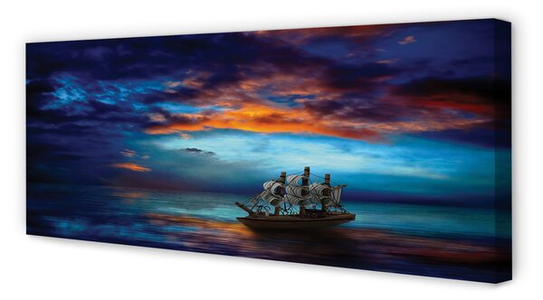 Tablouri canvas Nori navă de mare seara