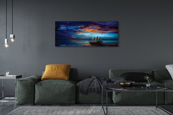Tablouri canvas Nori navă de mare seara