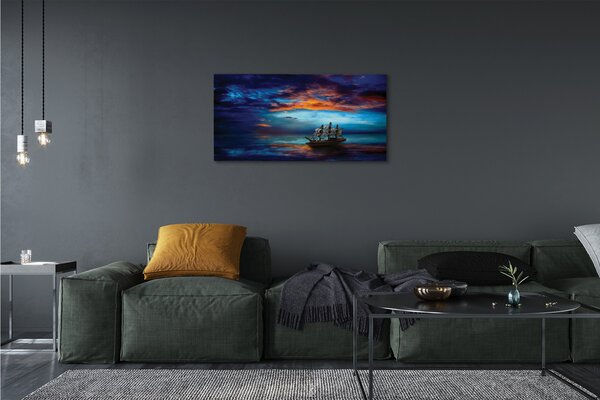 Tablouri canvas Nori navă de mare seara